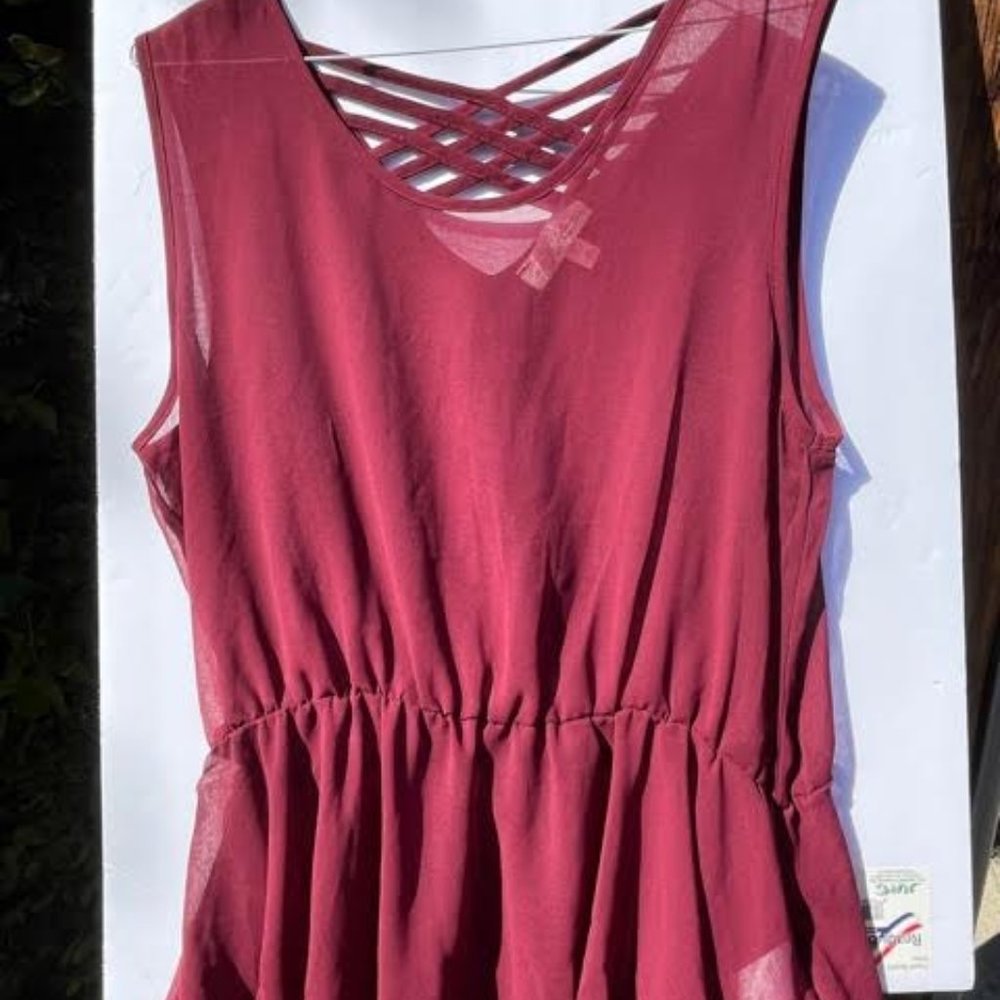 Burgundy Sheer Blouse